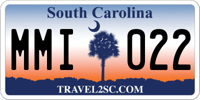SC license plate MMI022