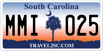 SC license plate MMI025