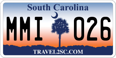 SC license plate MMI026