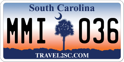 SC license plate MMI036