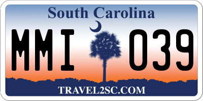 SC license plate MMI039