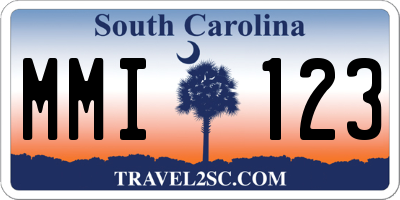 SC license plate MMI123