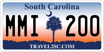 SC license plate MMI200