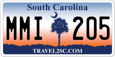 SC license plate MMI205