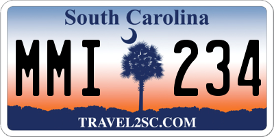 SC license plate MMI234