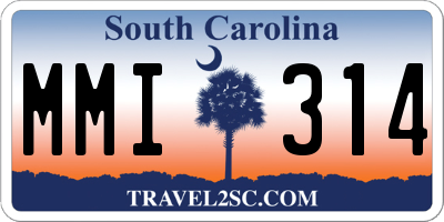 SC license plate MMI314