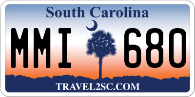 SC license plate MMI680