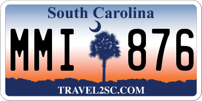 SC license plate MMI876