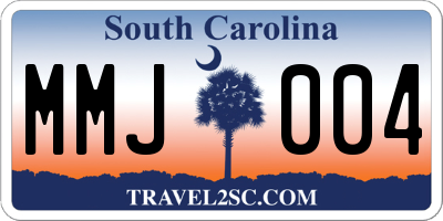 SC license plate MMJ004