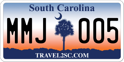 SC license plate MMJ005