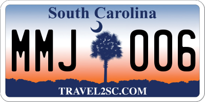 SC license plate MMJ006