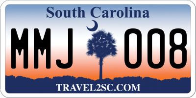 SC license plate MMJ008