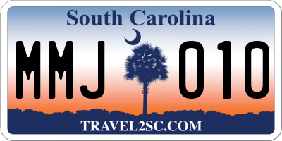 SC license plate MMJ010