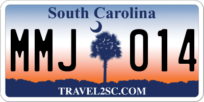 SC license plate MMJ014