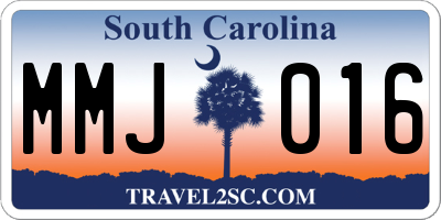 SC license plate MMJ016
