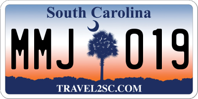 SC license plate MMJ019