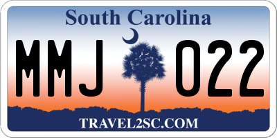 SC license plate MMJ022