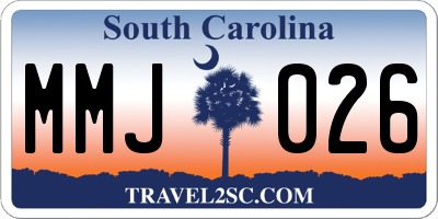 SC license plate MMJ026
