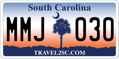 SC license plate MMJ030