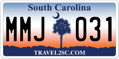 SC license plate MMJ031