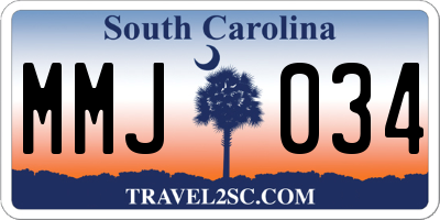 SC license plate MMJ034