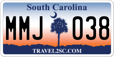 SC license plate MMJ038