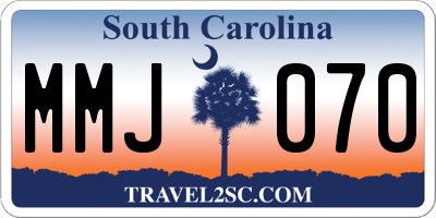 SC license plate MMJ070