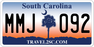SC license plate MMJ092