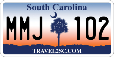 SC license plate MMJ102
