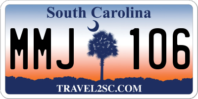 SC license plate MMJ106