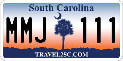 SC license plate MMJ111