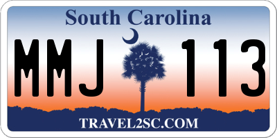 SC license plate MMJ113