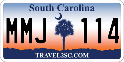 SC license plate MMJ114