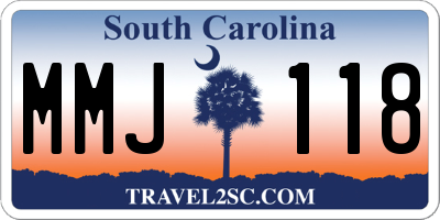 SC license plate MMJ118