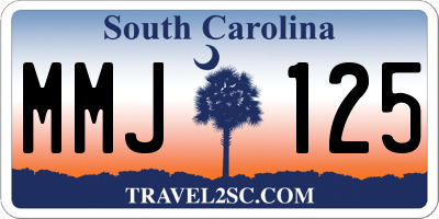 SC license plate MMJ125