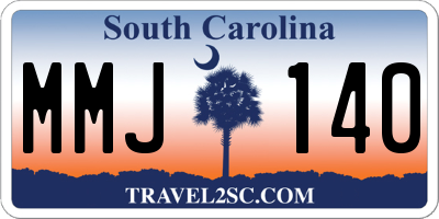 SC license plate MMJ140