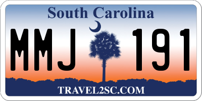 SC license plate MMJ191