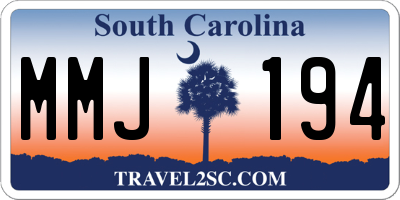 SC license plate MMJ194