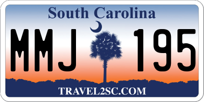 SC license plate MMJ195