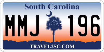 SC license plate MMJ196