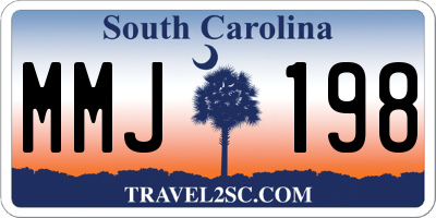 SC license plate MMJ198