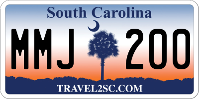 SC license plate MMJ200