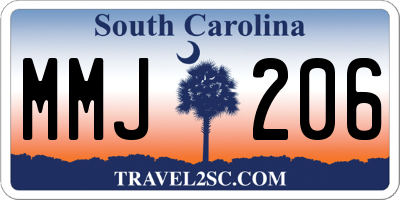 SC license plate MMJ206