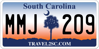 SC license plate MMJ209