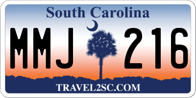 SC license plate MMJ216