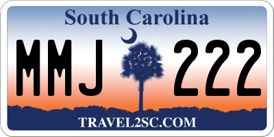SC license plate MMJ222