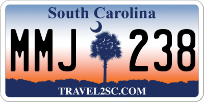 SC license plate MMJ238