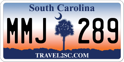 SC license plate MMJ289