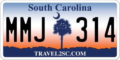 SC license plate MMJ314