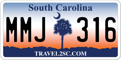 SC license plate MMJ316